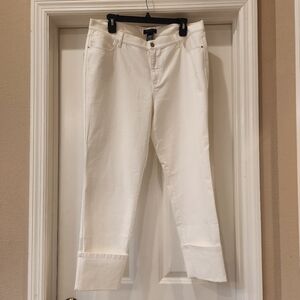 Lafayette 148 Cuffed Cropped Jeans Size 14 NWOT